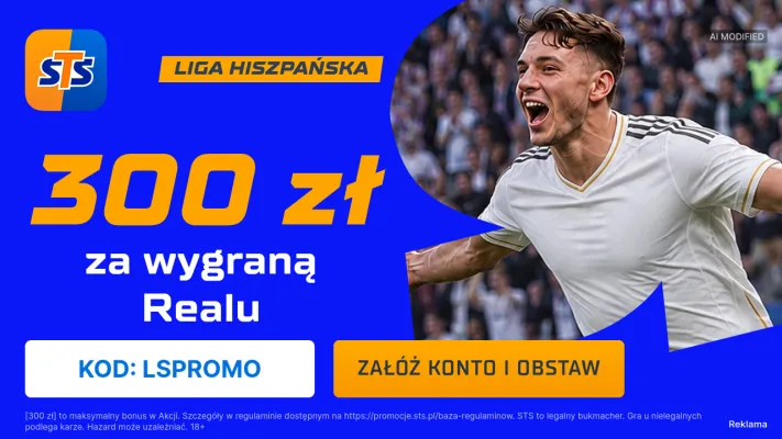 Promocja STS: 300 zł za wytypowanie zwycięzcy meczu Betis - Real Madryt