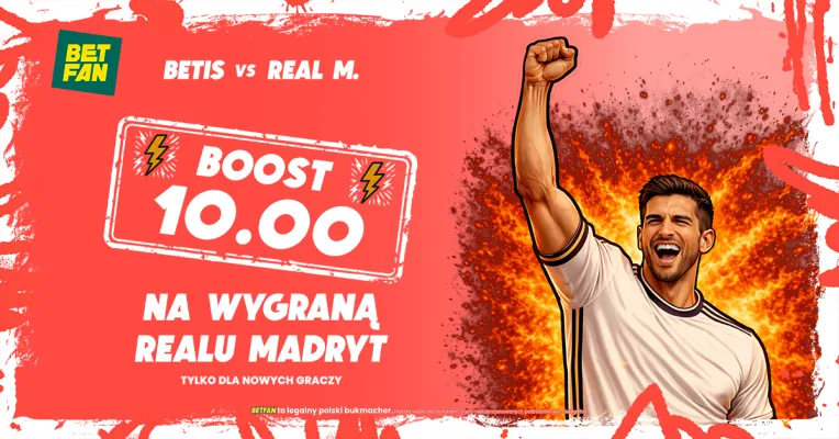 Boost 10.00 na wygraną Realu Madryt z Betisem w BETFAN