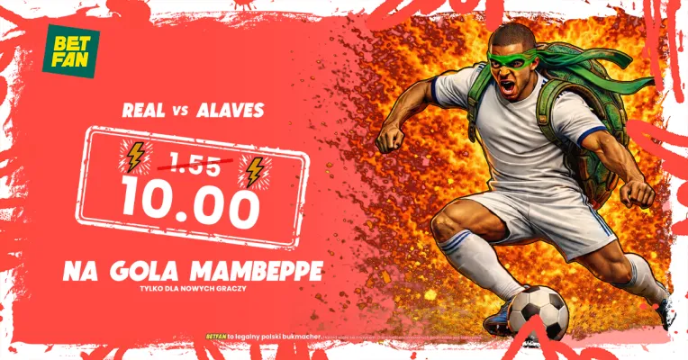 BETFAN: Kurs 10.00 na gola Kyliana Mbappe w meczu Real Madryt – Alaves