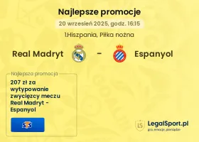 Real Madryt - Espanyol promocje u bukmacherów