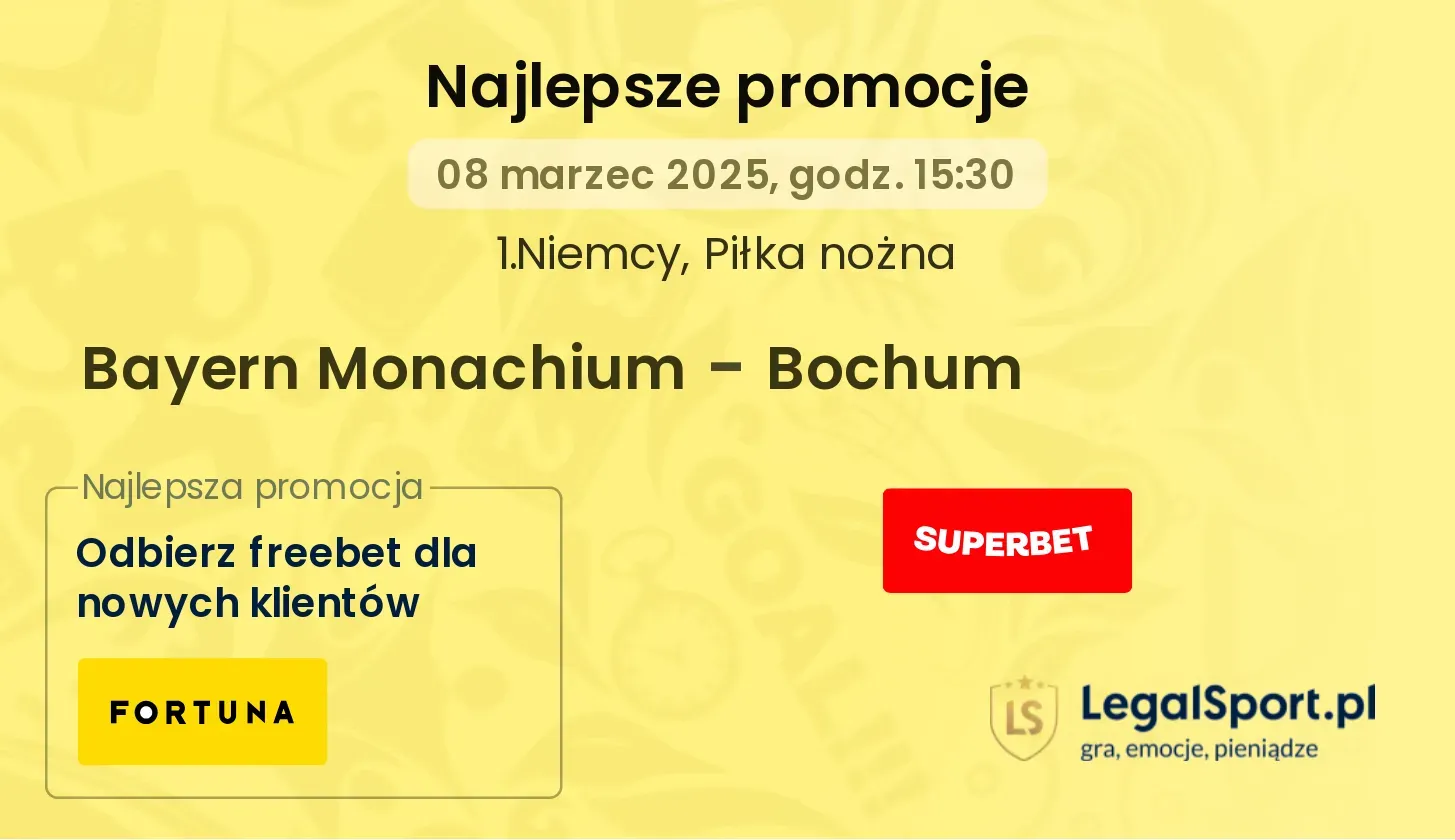 Bayern Monachium - Bochum promocje bukmacherskie