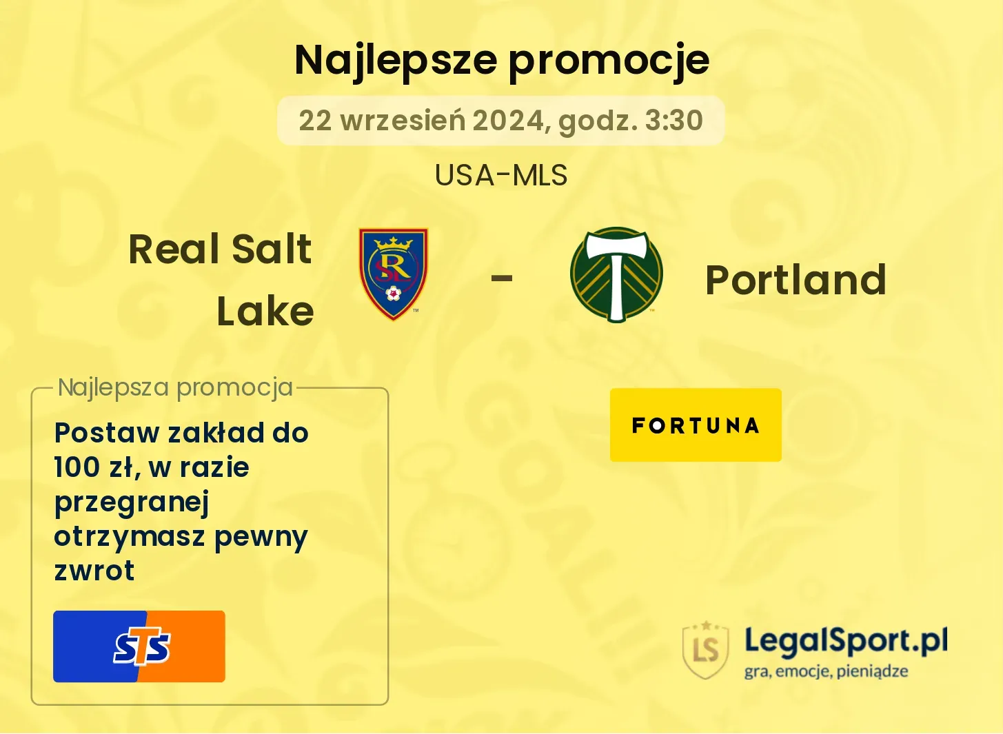 Real Salt Lake - Portland promocje u bukmacherów 22.09, 03:30
