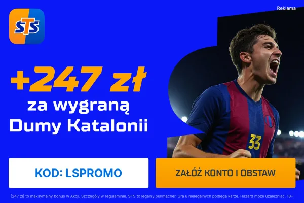 STS: 247 zł za wytypowanie zwycięzcy meczu Real Sociedad San Sebastian - FC Barcelona