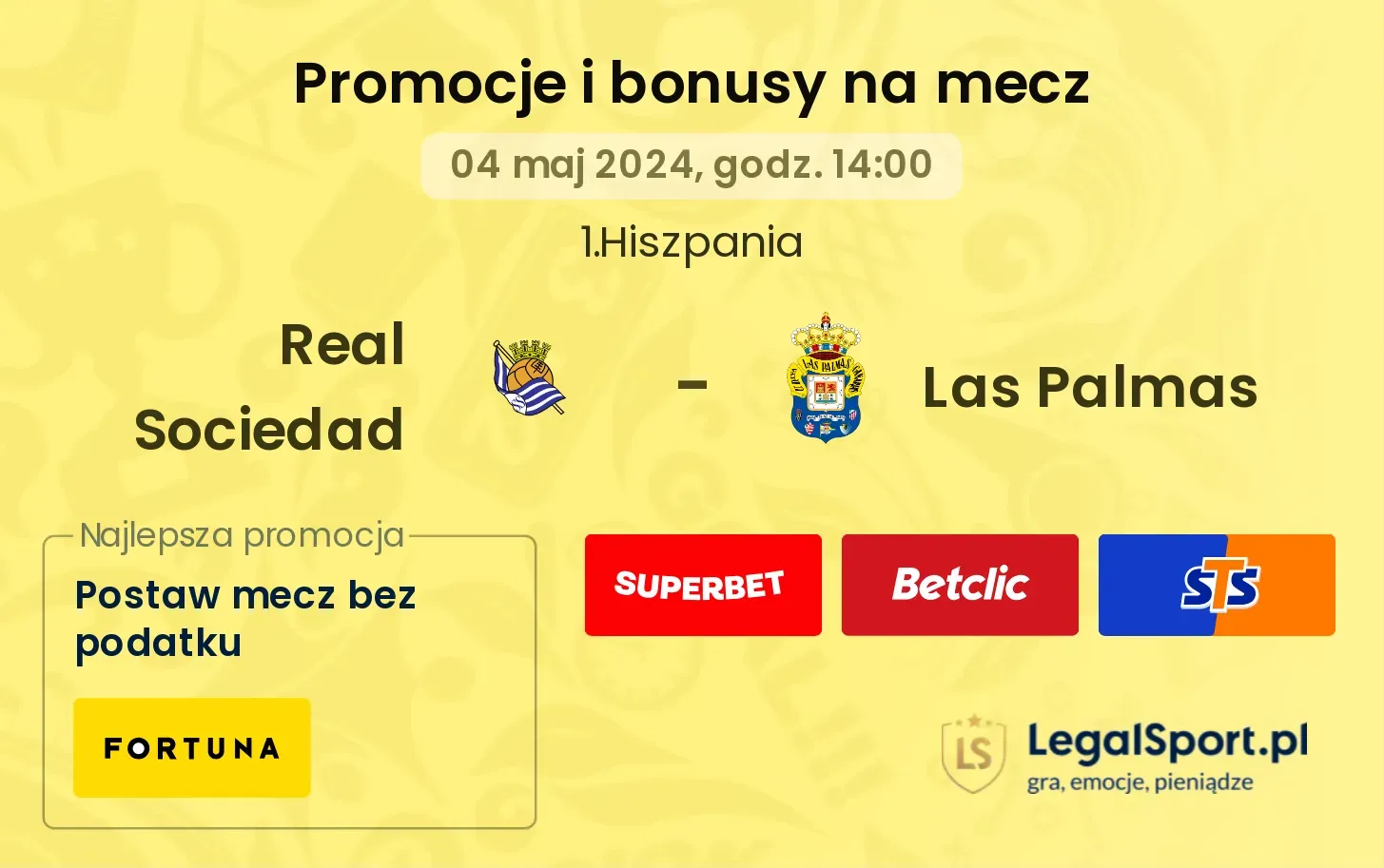 Real Sociedad - Las Palmas promocje bonusy na mecz