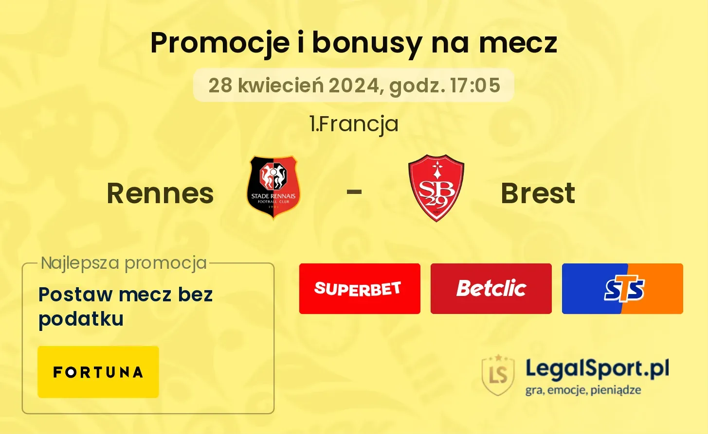 Rennes - Brest promocje bonusy na mecz