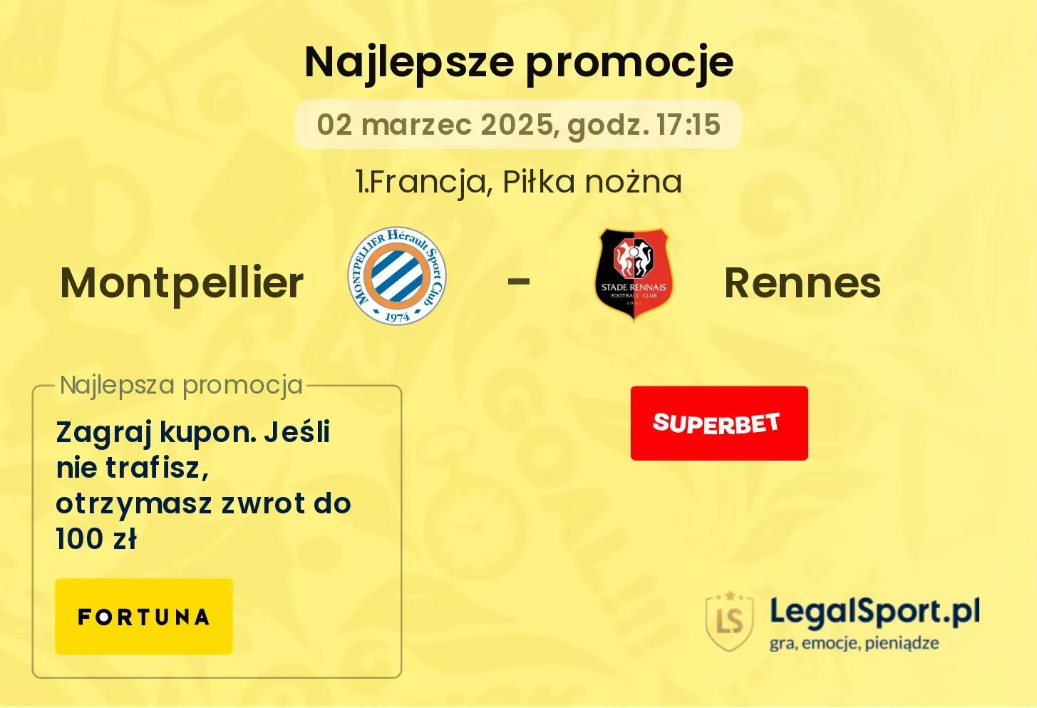 Montpellier - Rennes promocje bukmacherskie