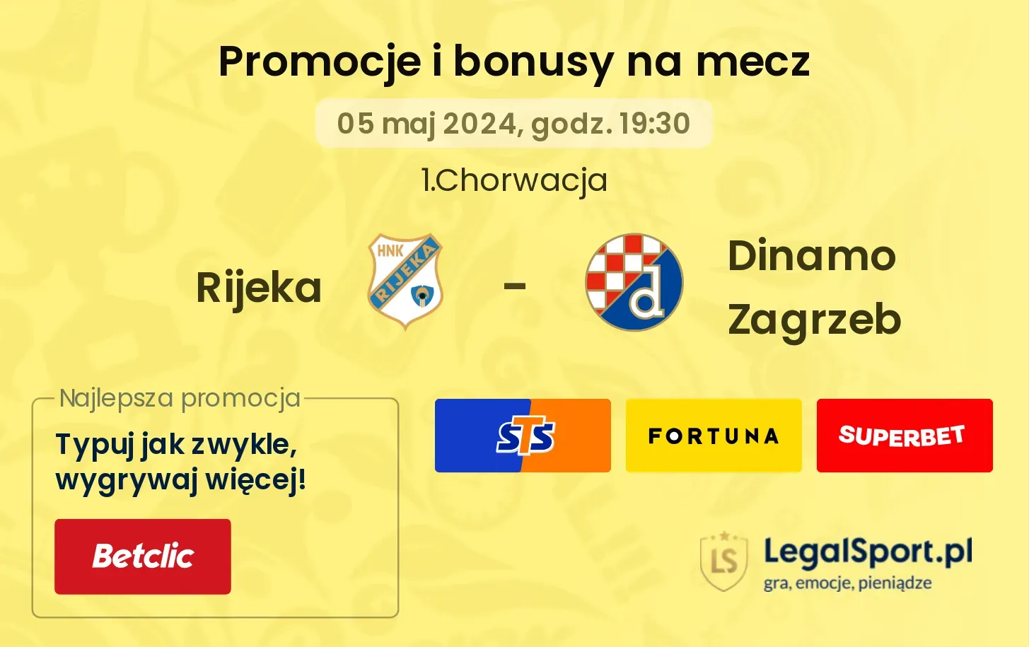 Rijeka - Dinamo Zagrzeb promocje bonusy na mecz