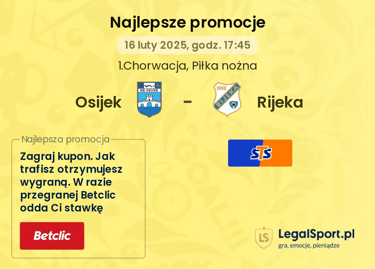 Osijek - Rijeka promocje u bukmacherów