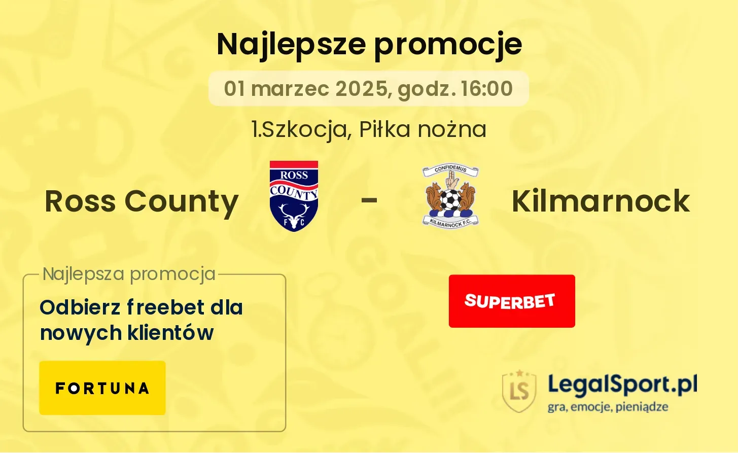 Ross County - Kilmarnock promocje bukmacherskie