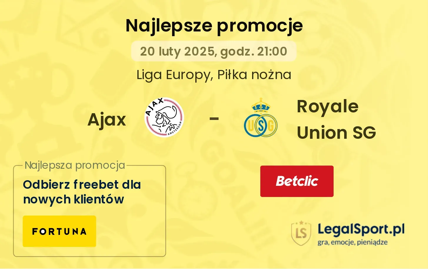 Ajax - Royale Union SG promocje u bukmacherów