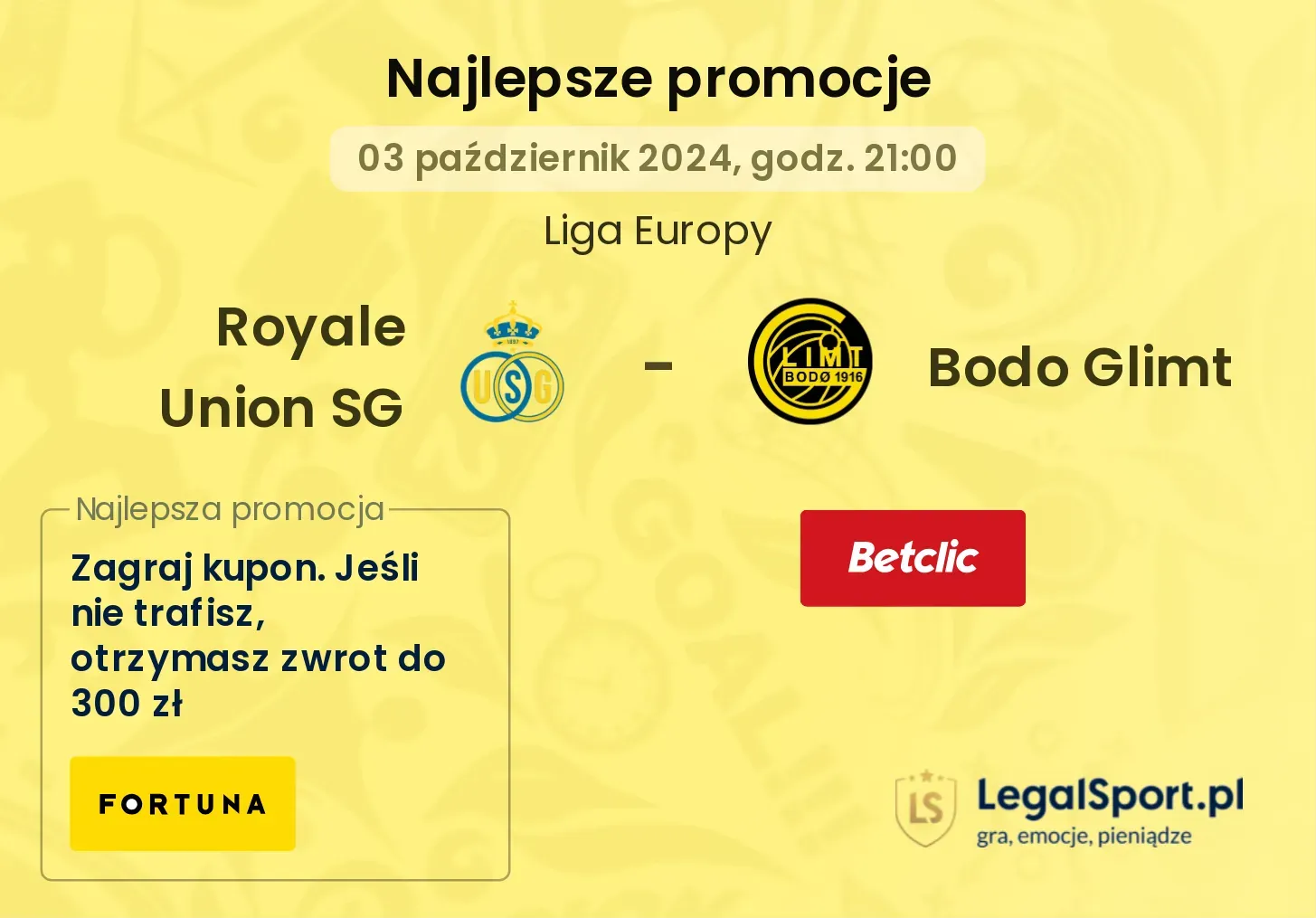 Royale Union SG - Bodo Glimt promocje u bukmacherów 03.10, 21:00
