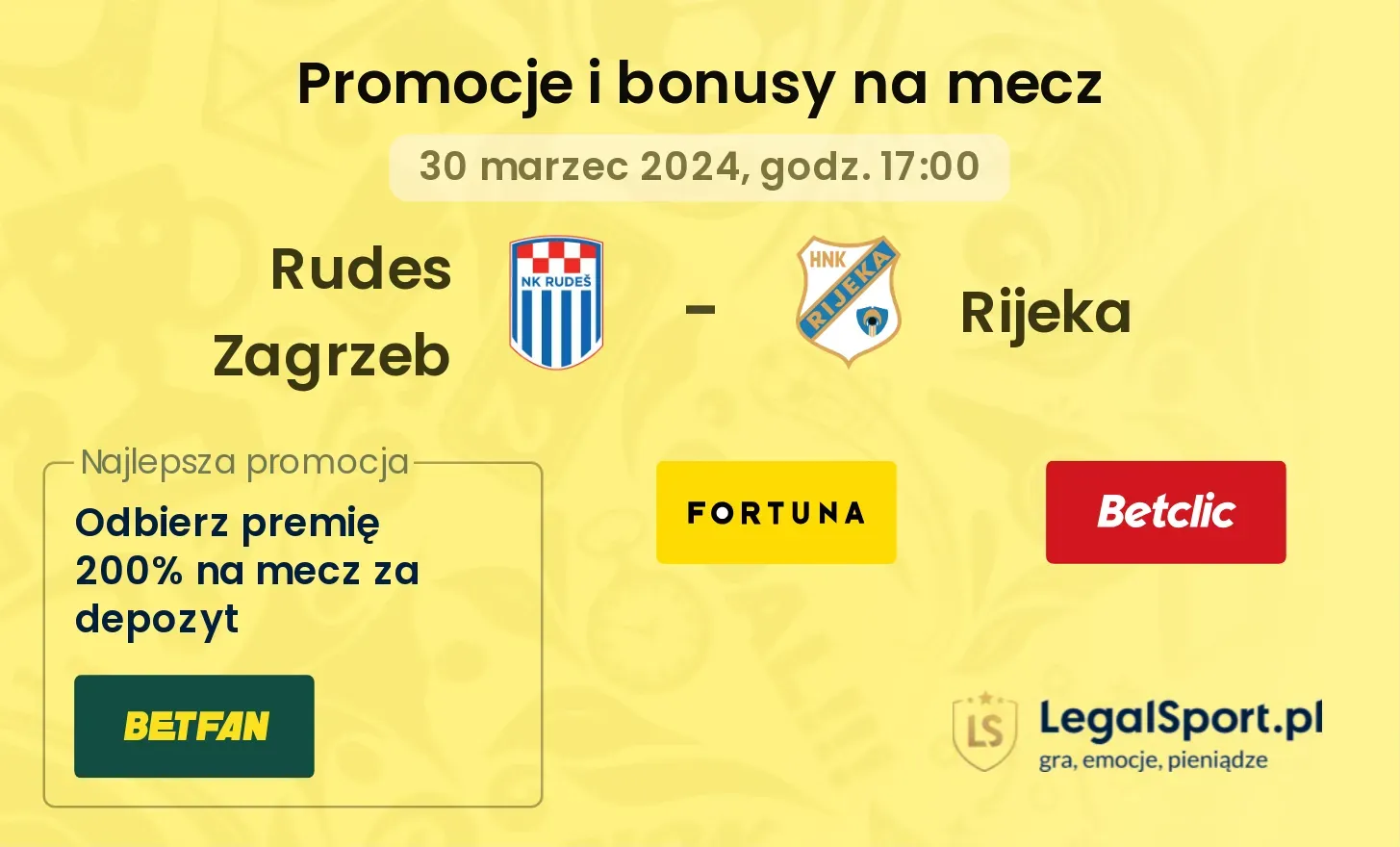 Rudes Zagrzeb - Rijeka promocje bonusy na mecz