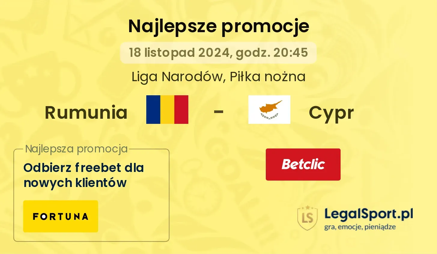 Rumunia - Cypr promocje u bukmacherów 18.11, 20:45