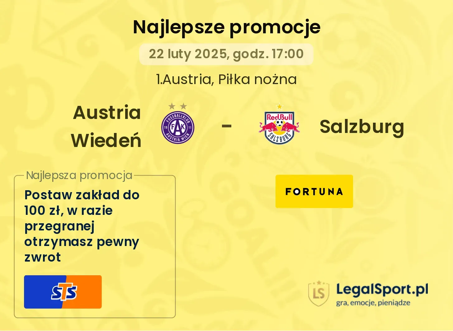 Austria Wiedeń - Salzburg promocje u bukmacherów