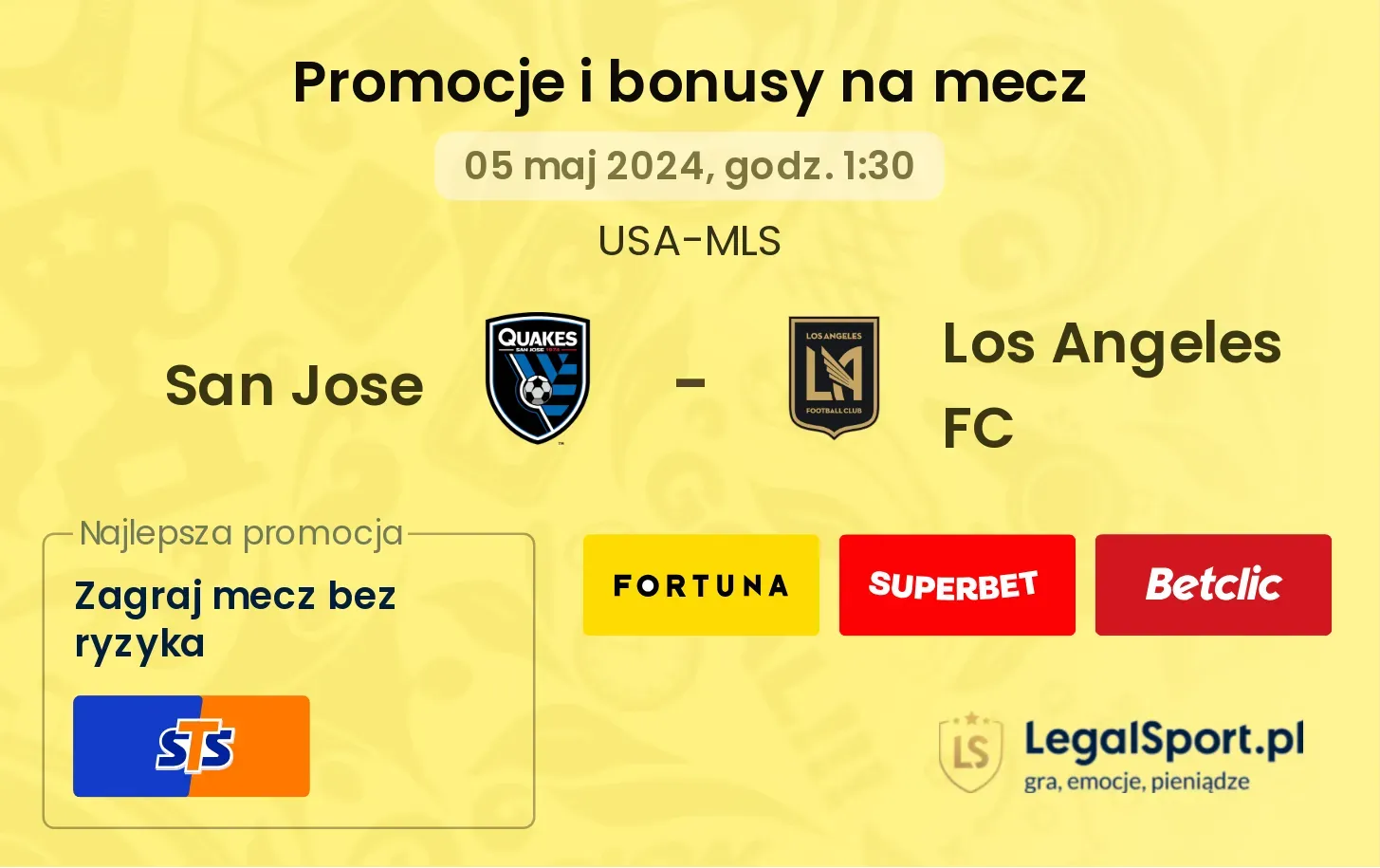 San Jose - Los Angeles FC promocje bonusy na mecz