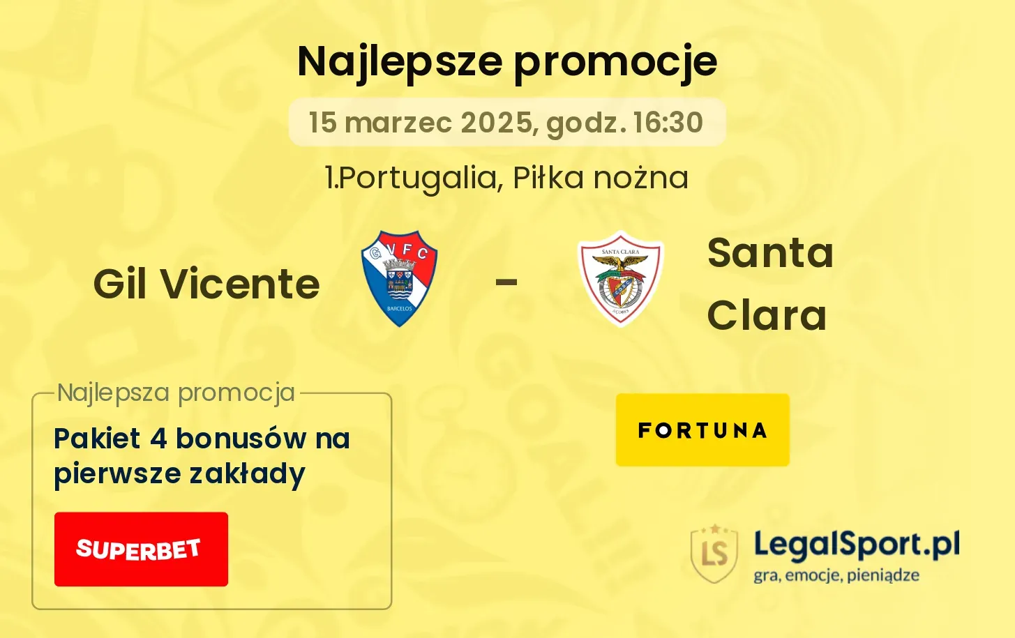 Gil Vicente - Santa Clara promocje u bukmacherów