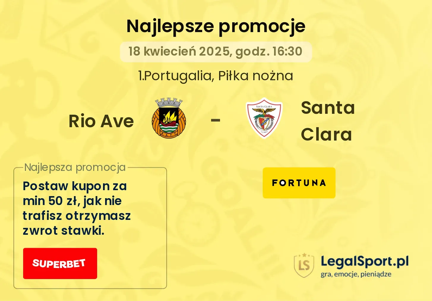 Rio Ave - Santa Clara promocje u bukmacherów