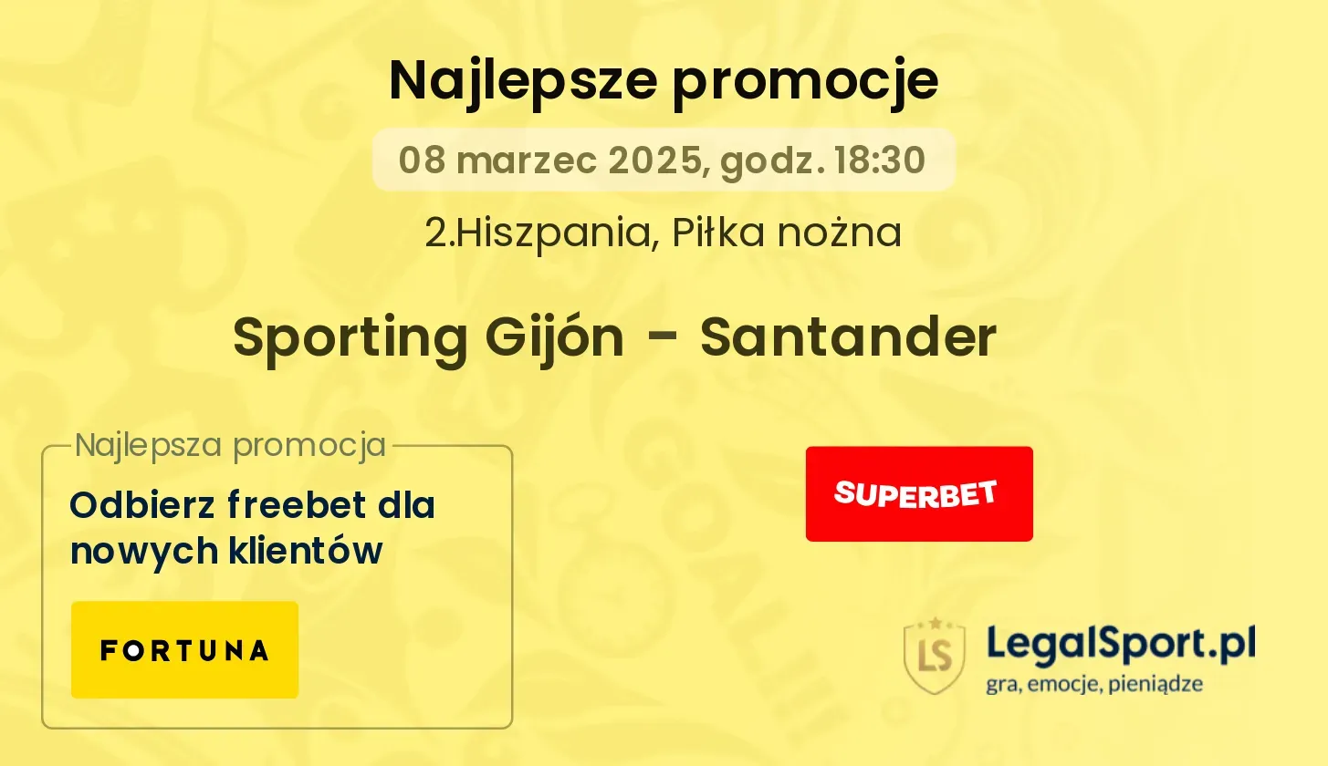Sporting Gijón - Santander promocje u bukmacherów