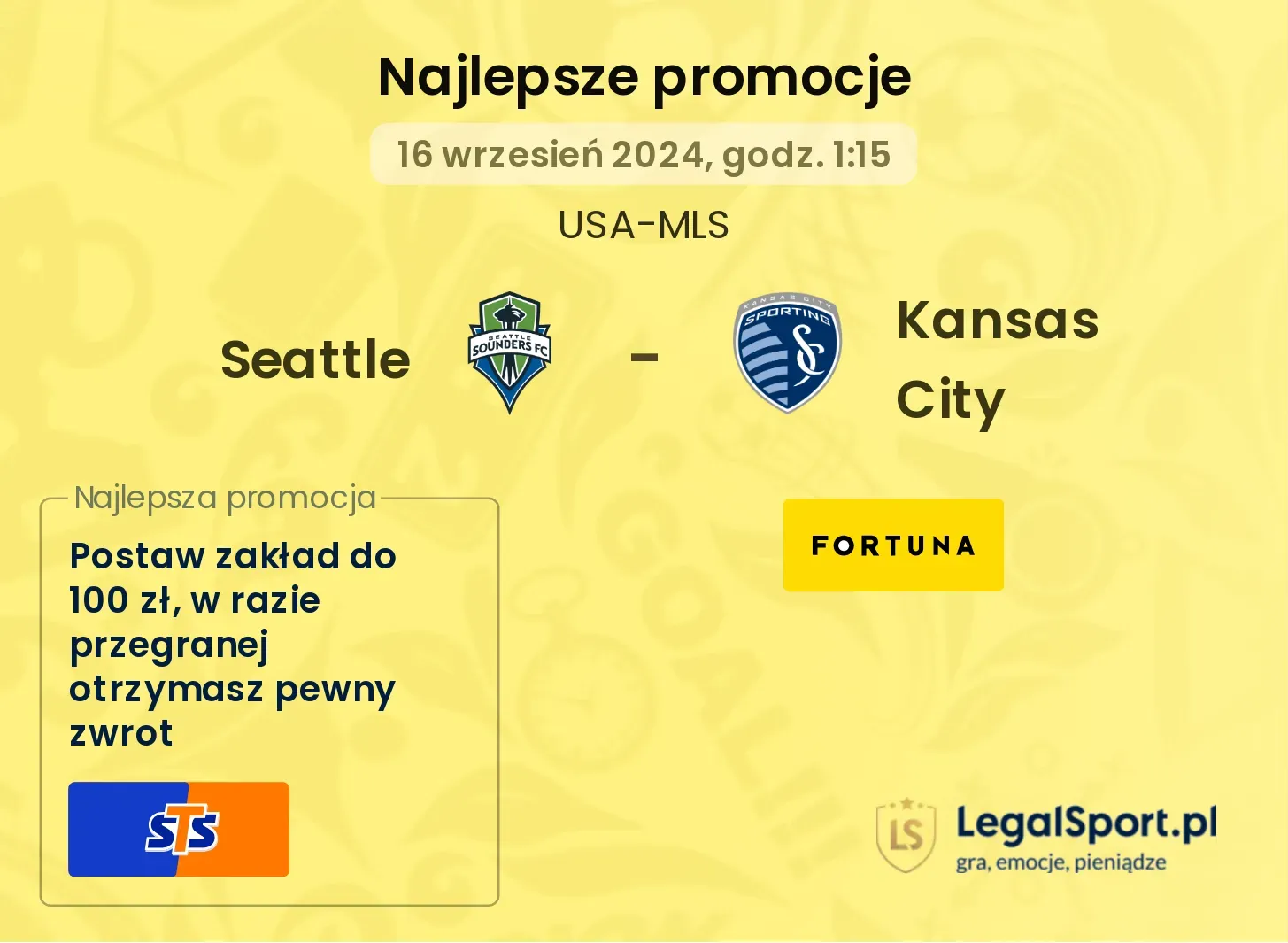 Seattle - Kansas City promocje bukmacherskie 16.09, 01:15