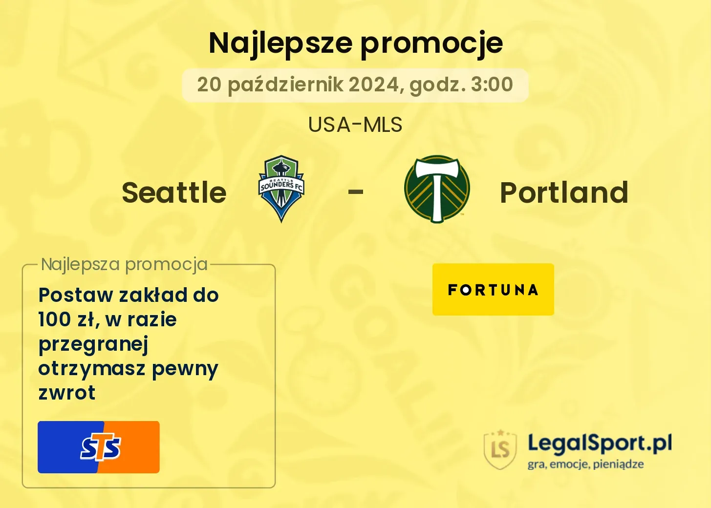 Seattle - Portland promocje bukmacherskie 20.10, 03:00