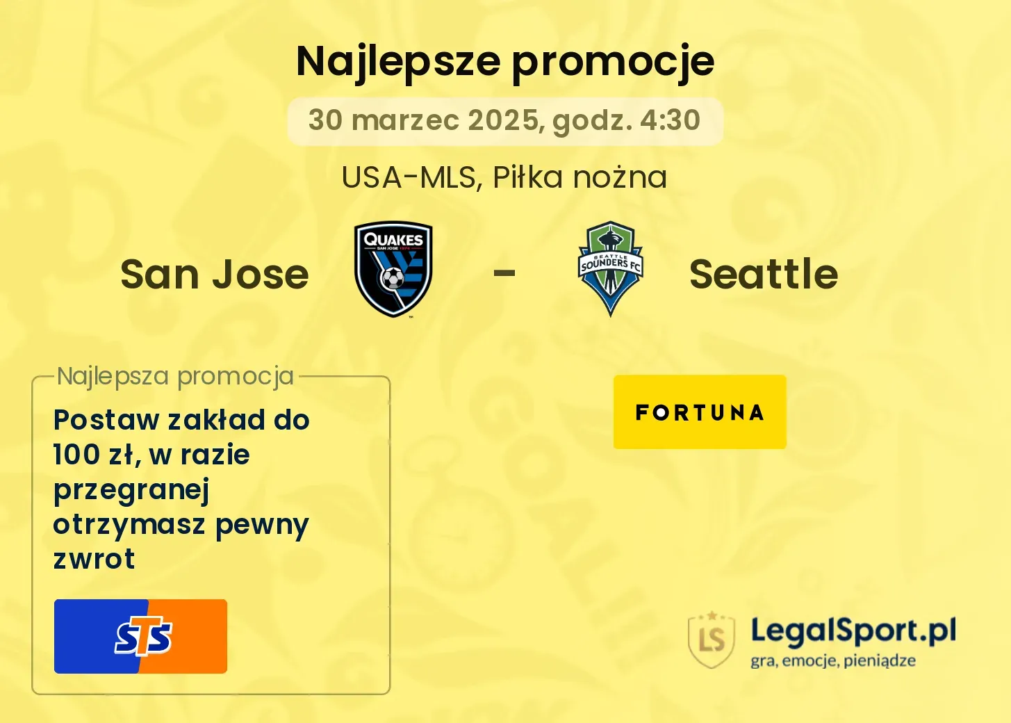 San Jose - Seattle promocje u bukmacherów