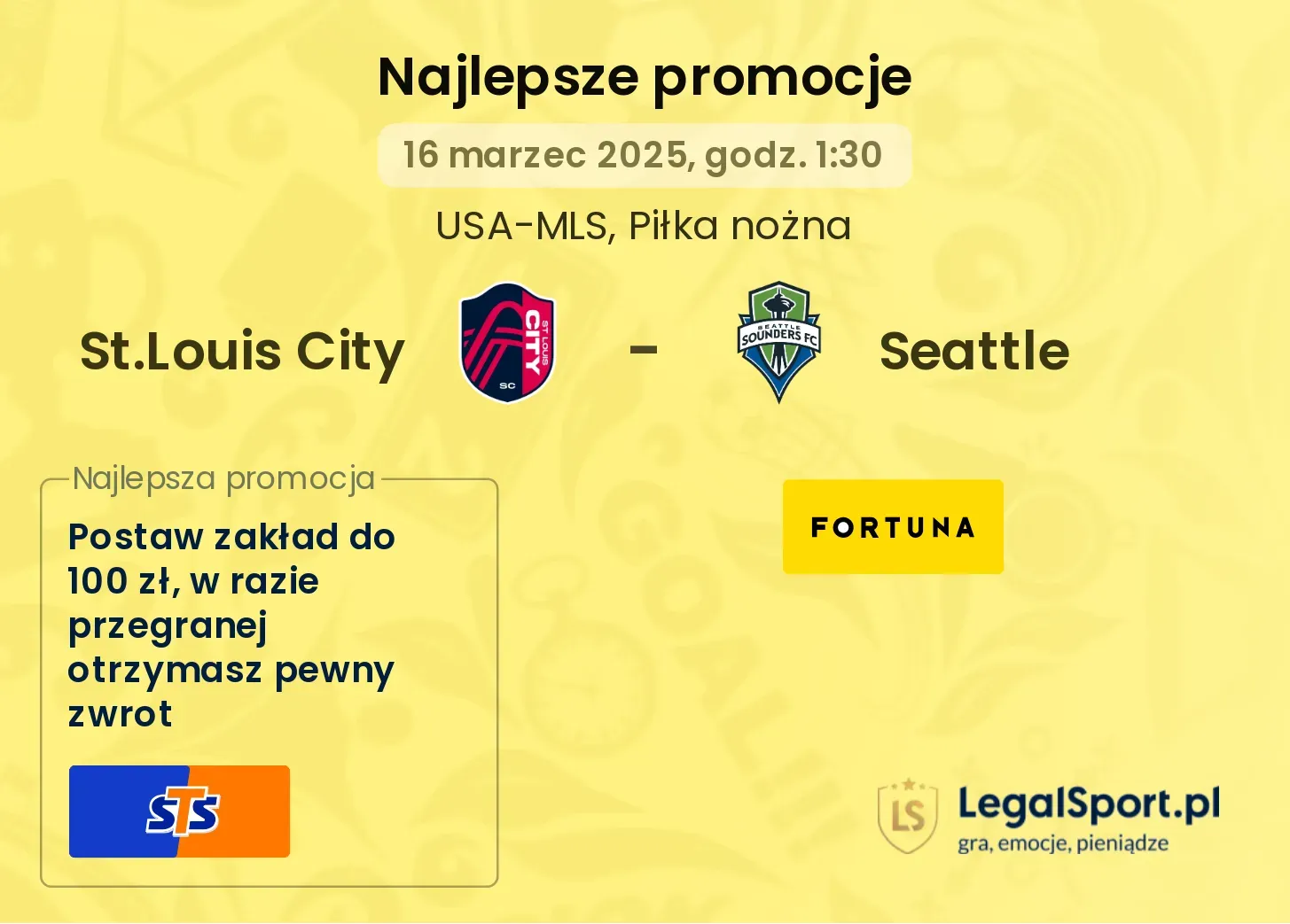 St.Louis City - Seattle promocje u bukmacherów