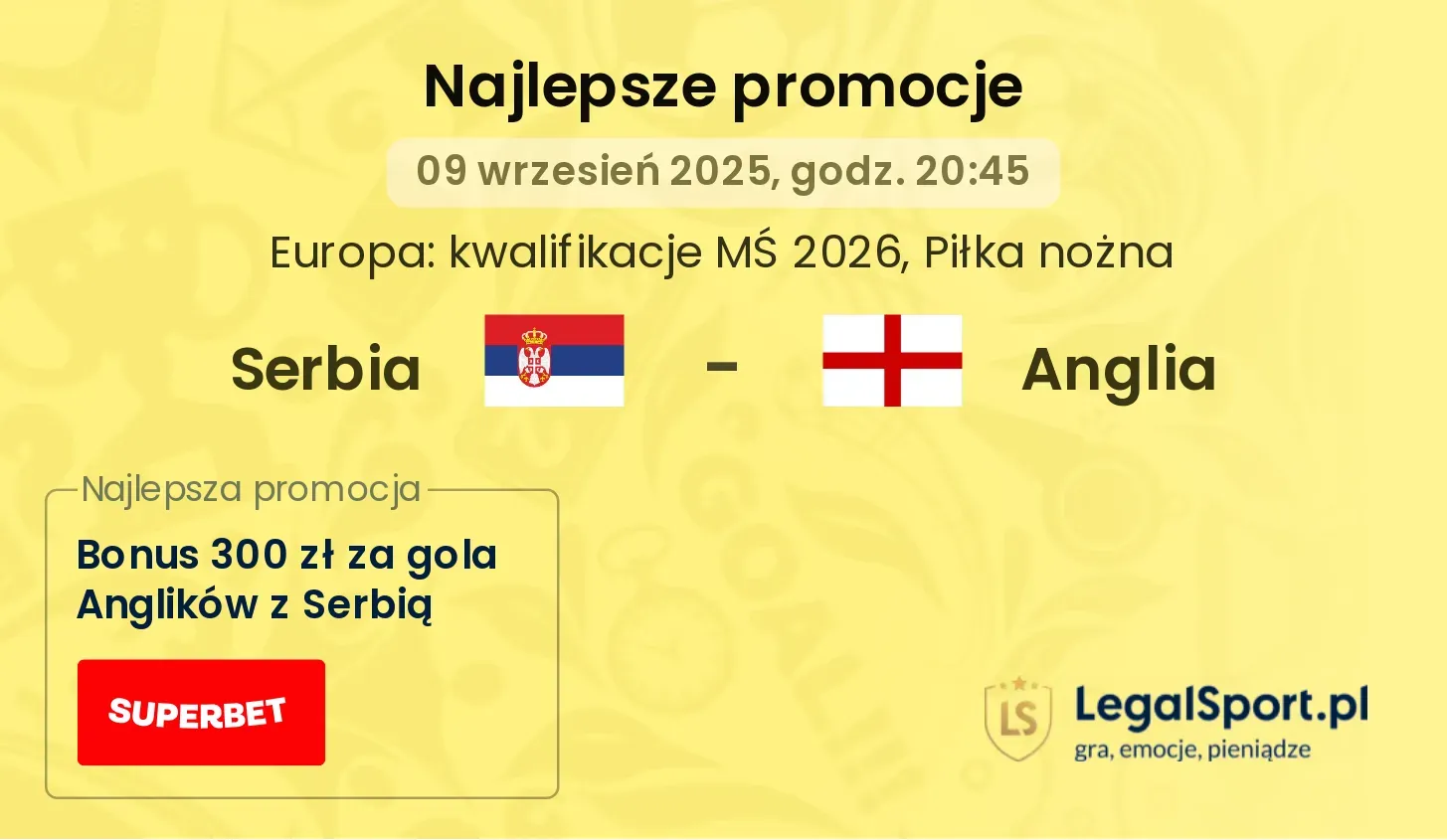 Serbia - Anglia promocje bukmacherskie