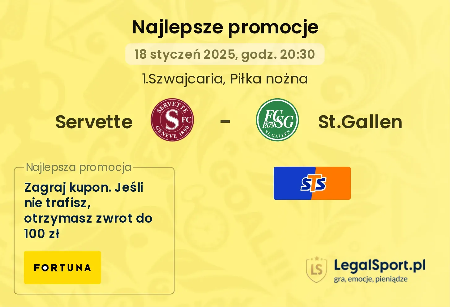 Servette - St.Gallen promocje bukmacherskie
