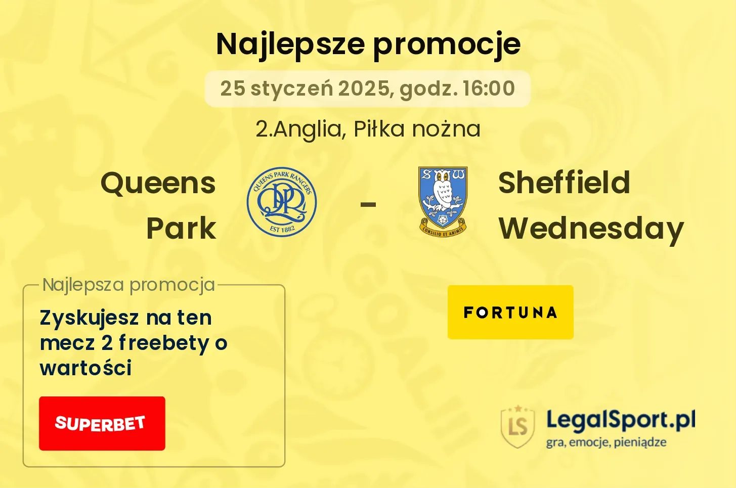 Queens Park - Sheffield Wednesday promocje u bukmacherów