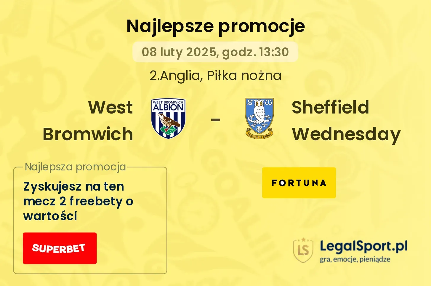West Bromwich - Sheffield Wednesday promocje u bukmacherów