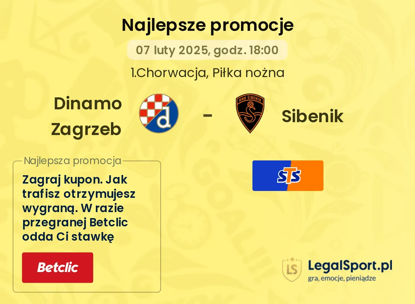 Dinamo Zagrzeb - Sibenik promocje bukmacherskie