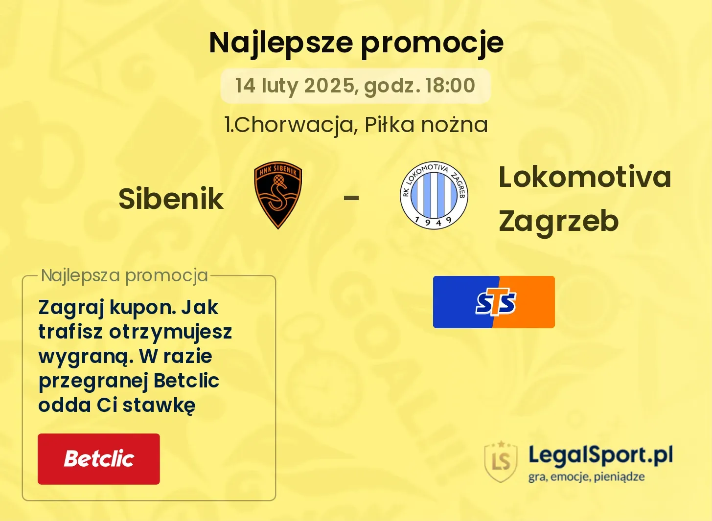 Sibenik - Lokomotiva Zagrzeb promocje bukmacherskie