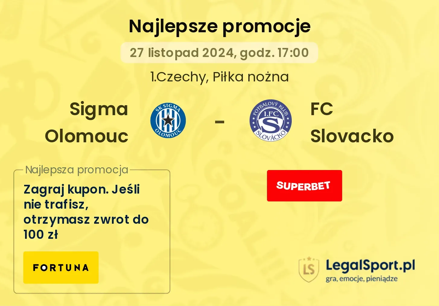 Sigma Olomouc - FC Slovacko promocje u bukmacherów