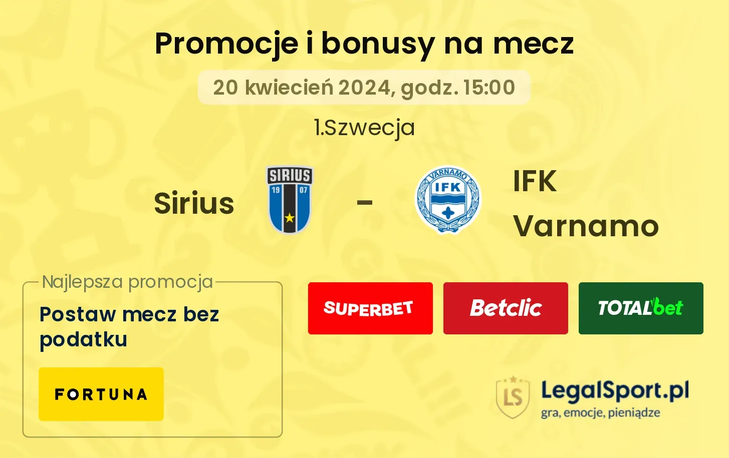 Sirius - IFK Varnamo promocje bonusy na mecz