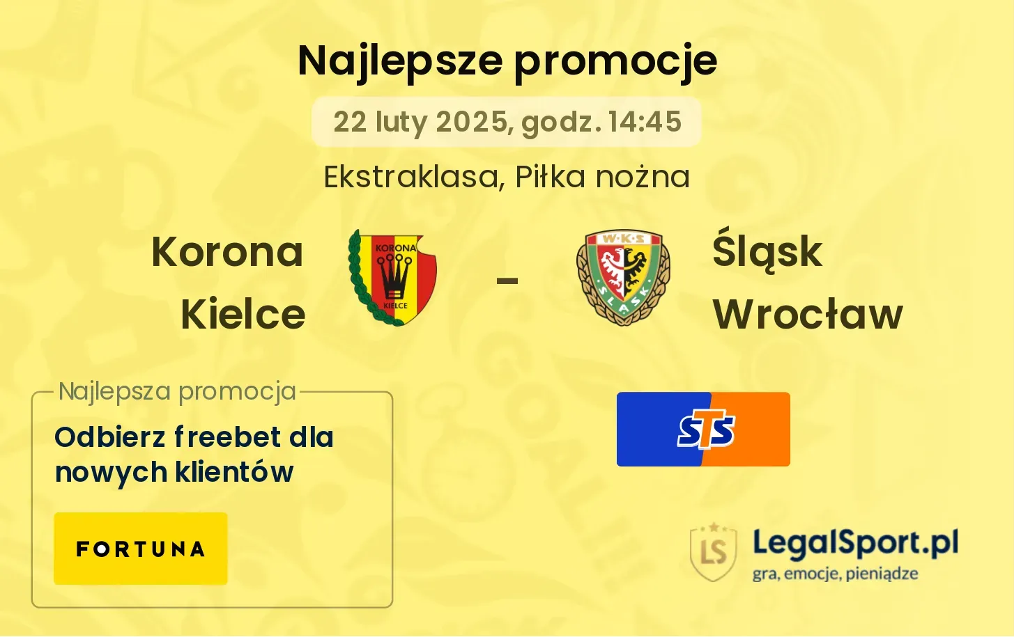 Korona Kielce - Śląsk Wrocław promocje bukmacherskie