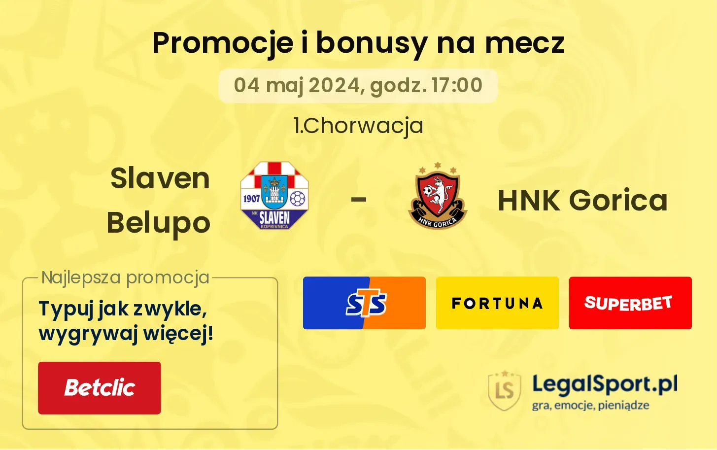 Slaven Belupo - HNK Gorica promocje bonusy na mecz