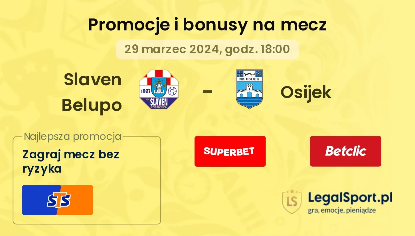 Slaven Belupo - Osijek promocje bonusy na mecz