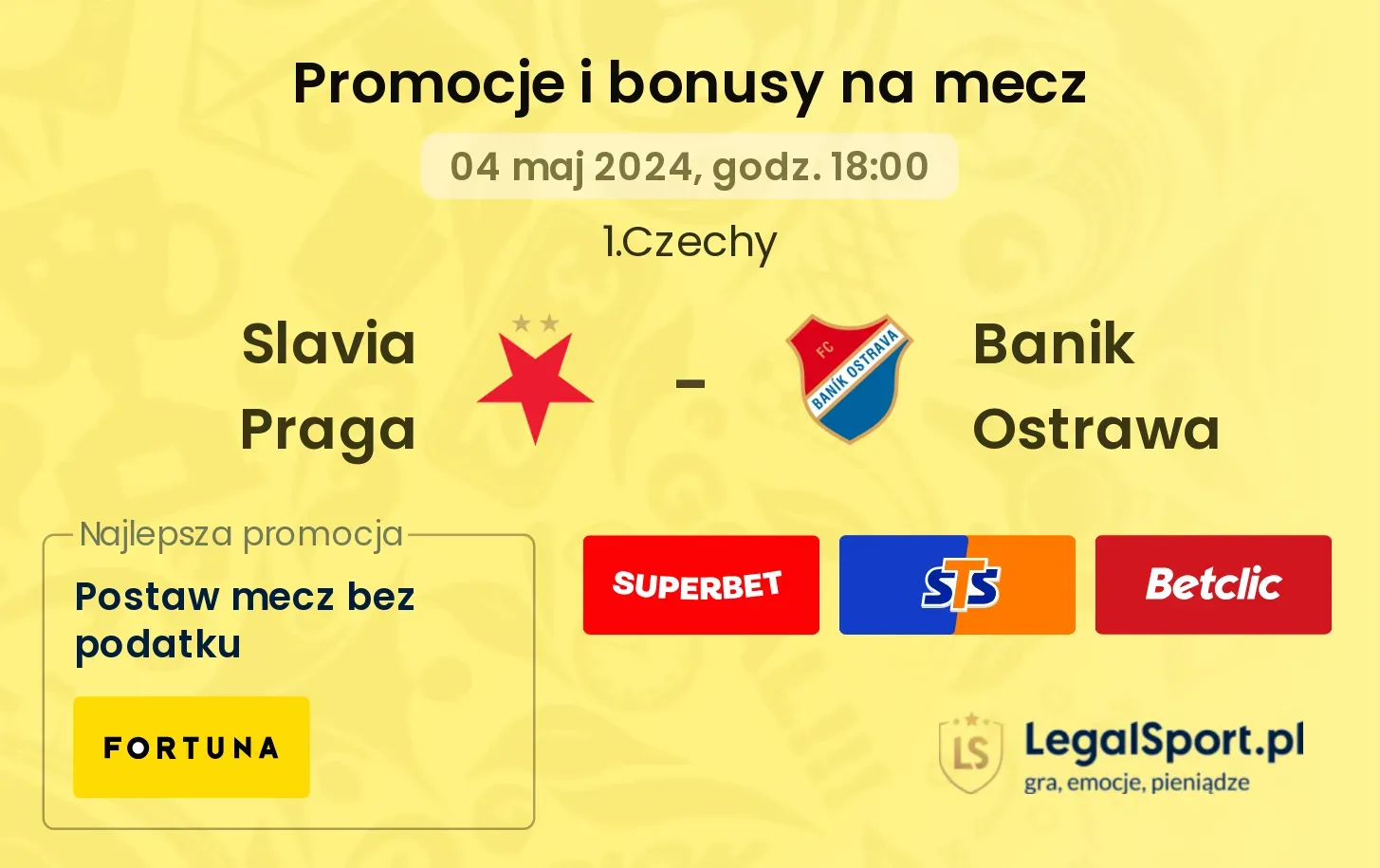 Slavia Praga - Banik Ostrawa promocje bonusy na mecz
