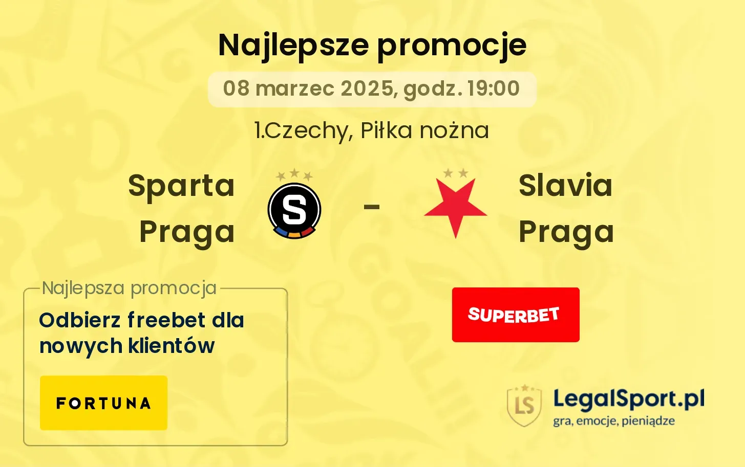Sparta Praga - Slavia Praga promocje u bukmacherów