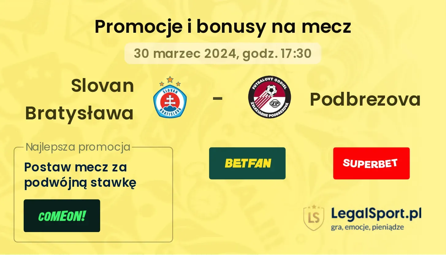 Slovan Bratysława - Podbrezova promocje bonusy na mecz