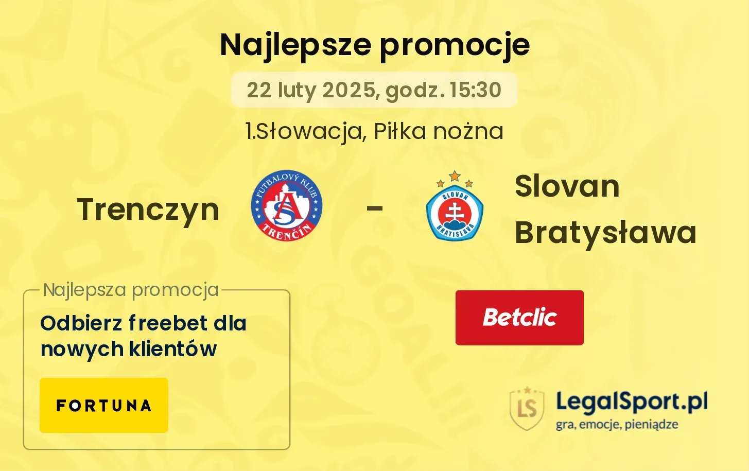 Trenczyn - Slovan Bratysława promocje bukmacherskie