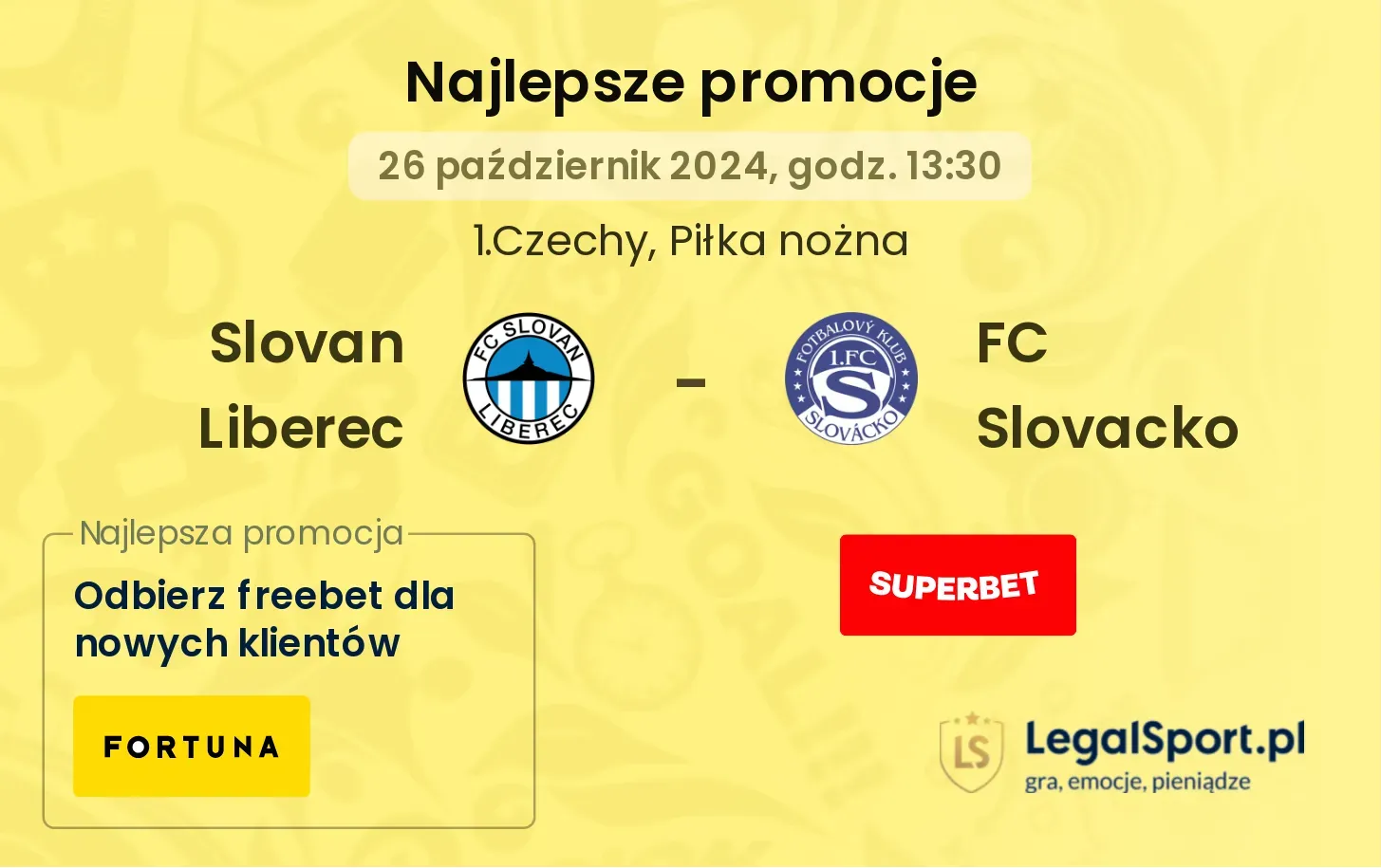 Slovan Liberec - FC Slovacko promocje u bukmacherów 26.10, 13:30