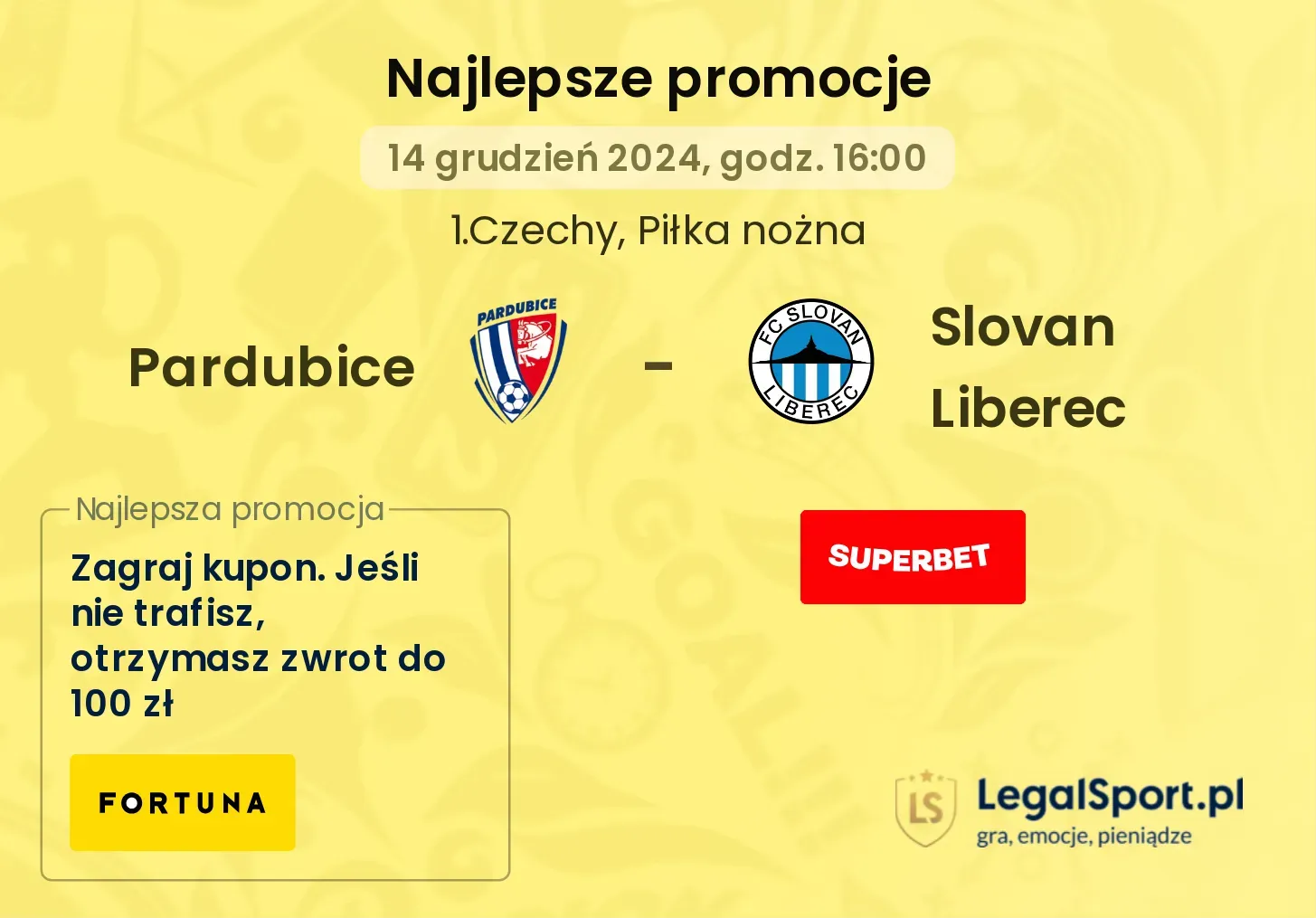 Pardubice - Slovan Liberec promocje u bukmacherów
