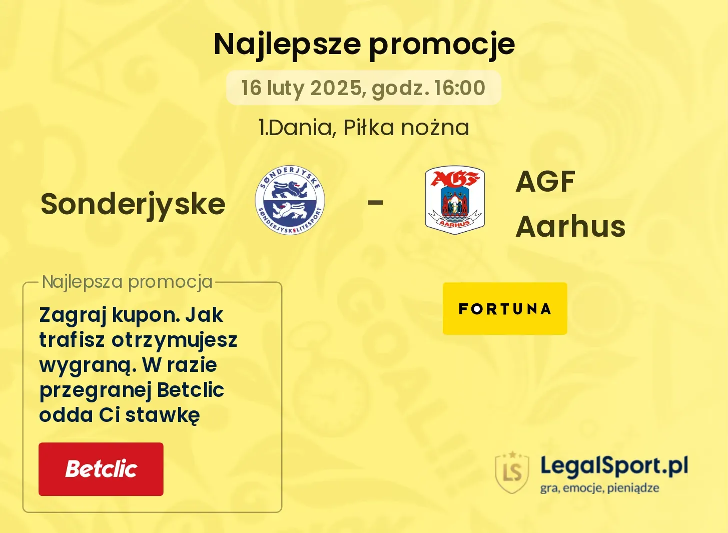 Sonderjyske - AGF Aarhus promocje u bukmacherów