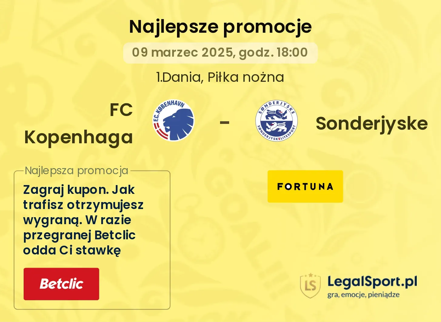 FC Kopenhaga - Sonderjyske promocje bukmacherskie