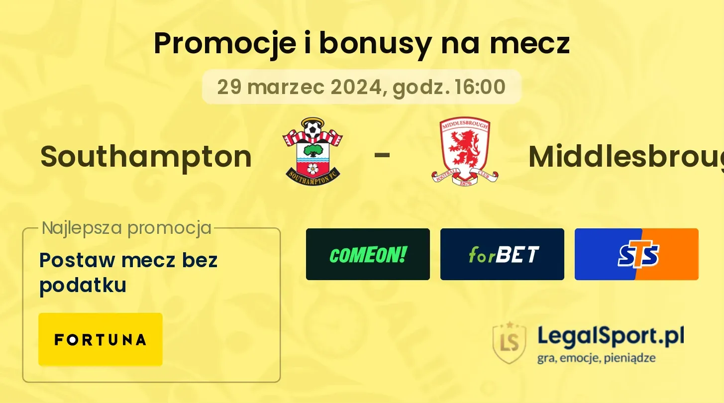 Southampton - Middlesbrough promocje bonusy na mecz