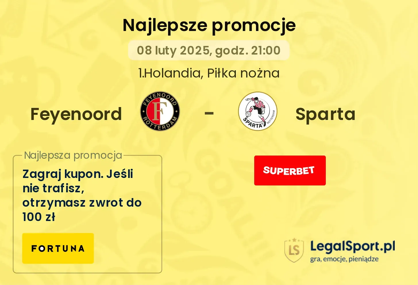 Feyenoord - Sparta promocje bukmacherskie