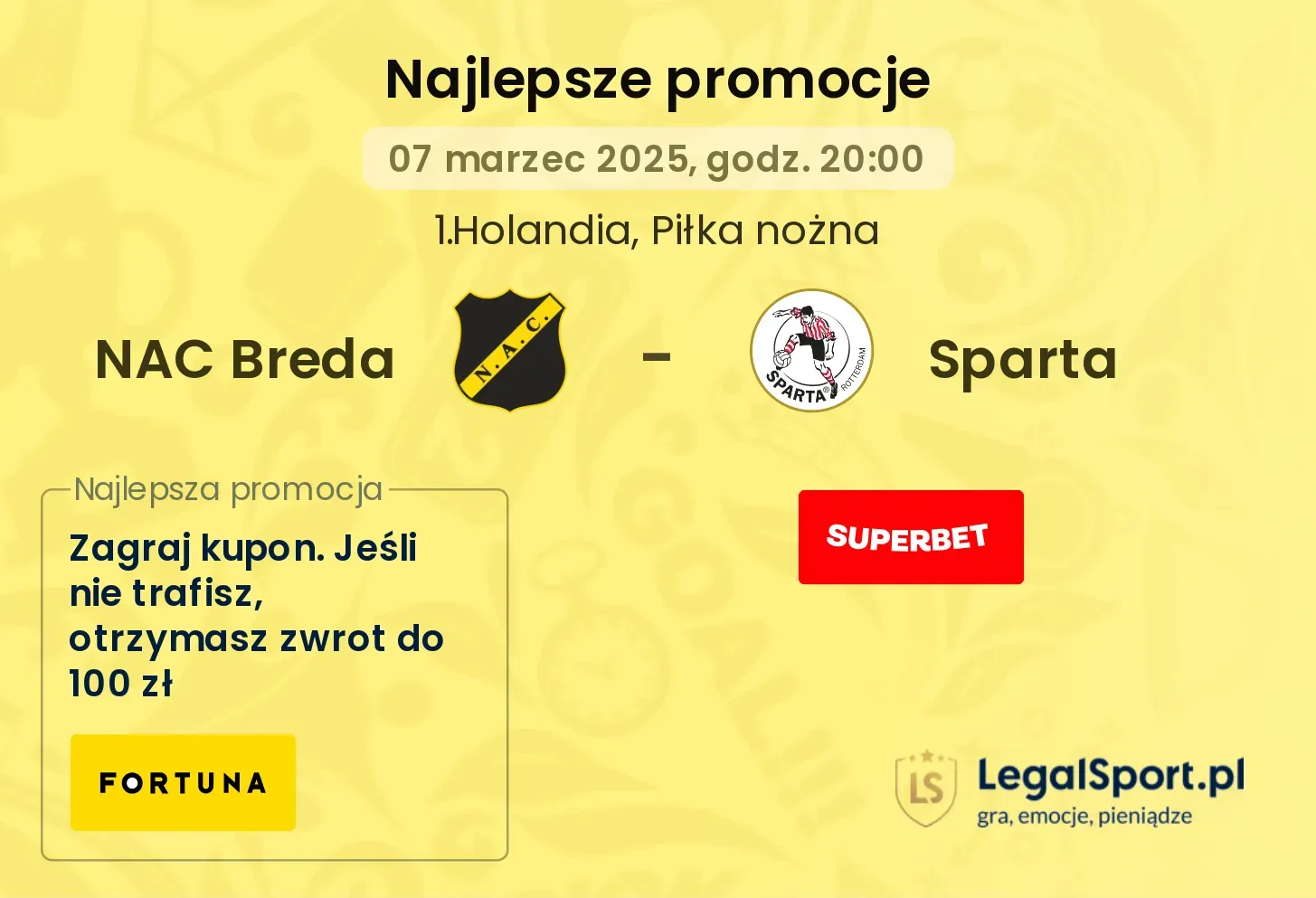 NAC Breda - Sparta promocje u bukmacherów