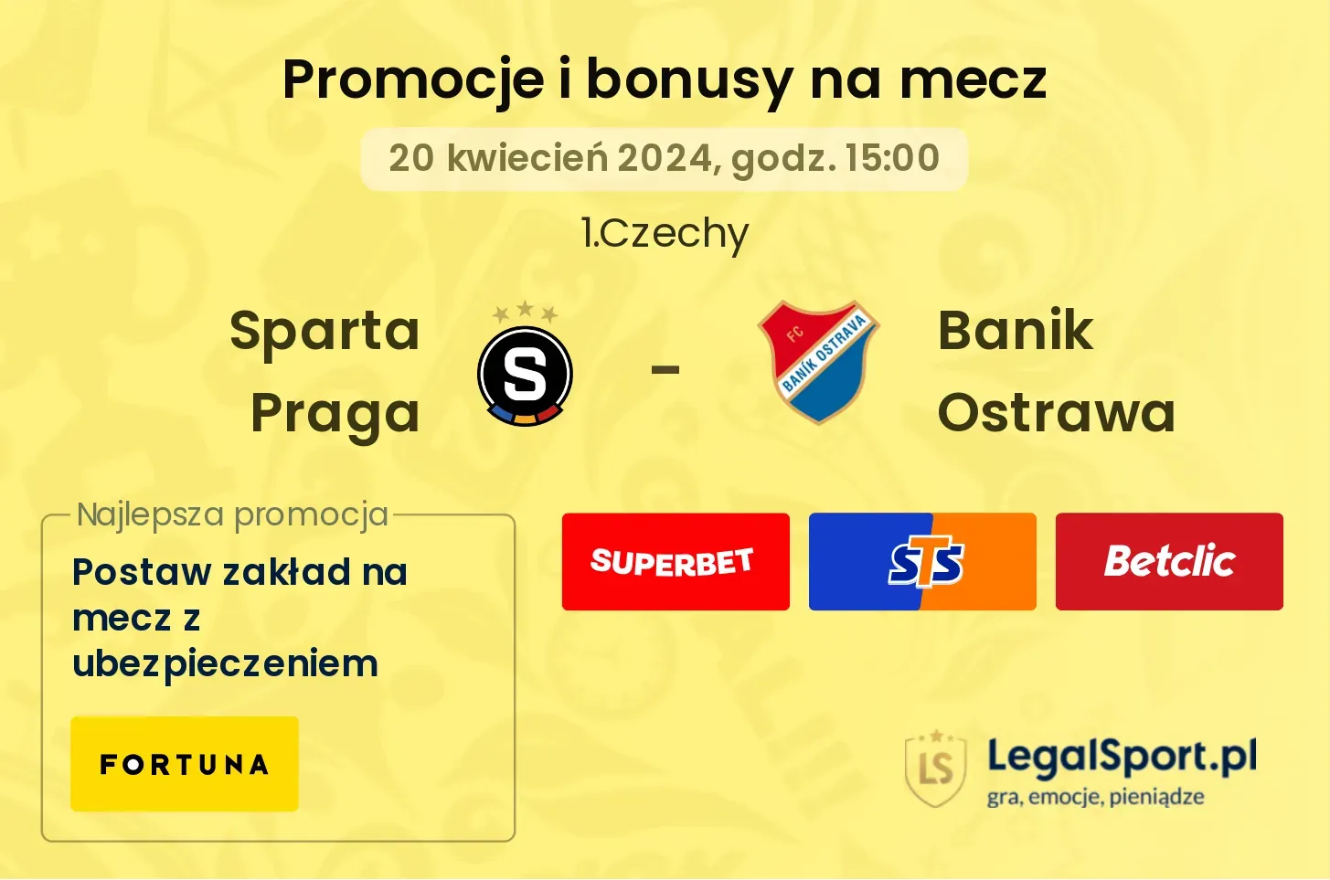 Sparta Praga - Banik Ostrawa promocje bonusy na mecz