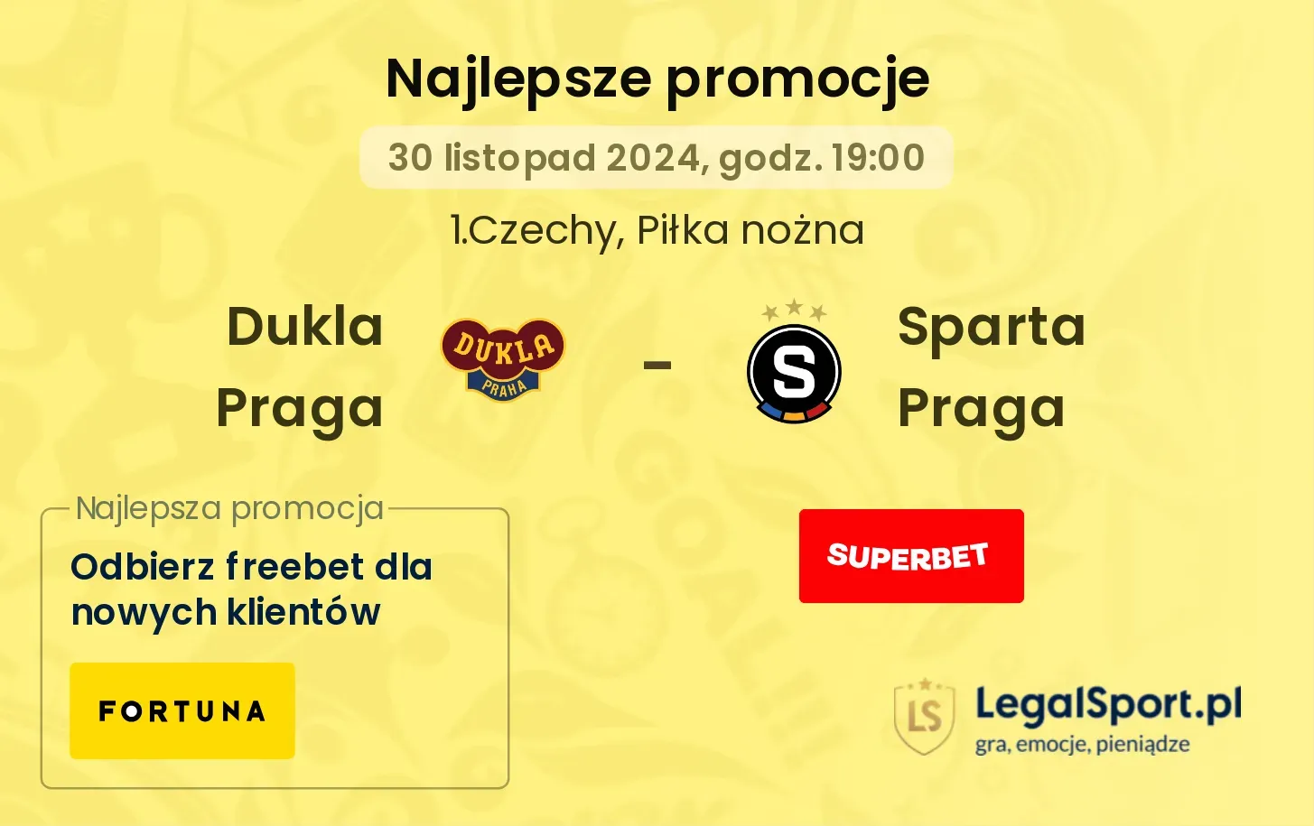 Dukla Praga - Sparta Praga promocje bukmacherskie